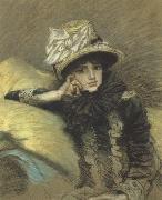 James Tissot Pastel Portraits such as Berthe and his La Femme a Paris series represent Tissot's final works before his religious conversion (nn01) Germany oil painting artist